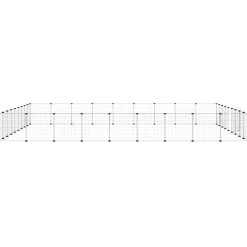 vidaXL Productos Para Mascotas-Jaula para mascotas de 36 paneles puerta acero negro 35x35 cm