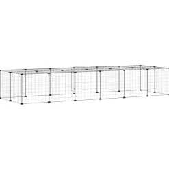 vidaXL Jaula para mascotas de 28 paneles puerta acero negro 35x35 cm Sale