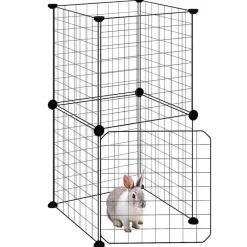 vidaXL Jaula para mascotas de 8 paneles con puerta acero negro 35x35cm Best