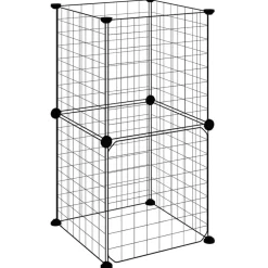 vidaXL Jaula para mascotas de 8 paneles con puerta acero negro 35x35cm Best
