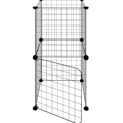 vidaXL Jaula para mascotas de 8 paneles con puerta acero negro 35x35cm Best