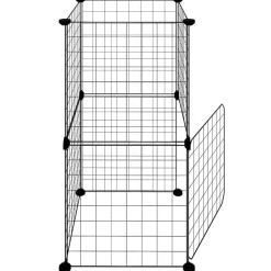 vidaXL Jaula para mascotas de 8 paneles con puerta acero negro 35x35cm Best