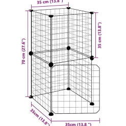 vidaXL Jaula para mascotas de 8 paneles con puerta acero negro 35x35cm Best
