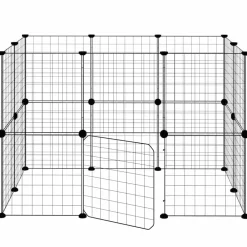 vidaXL Jaula para mascotas de 20 paneles puerta acero negro 35x35 cm Clearance