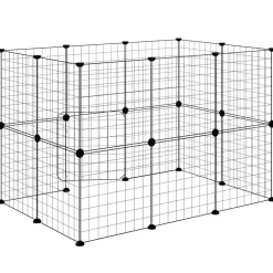 vidaXL Jaula para mascotas de 20 paneles puerta acero negro 35x35 cm Clearance
