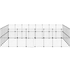 vidaXL Productos Para Mascotas-Jaula para mascotas de 60 paneles puerta acero negro 35x35 cm