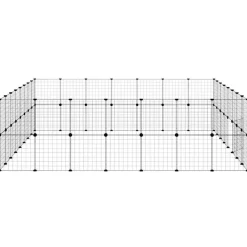 vidaXL Productos Para Mascotas-Jaula para mascotas de 60 paneles puerta acero negro 35x35 cm