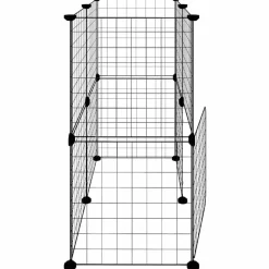 vidaXL Jaula para mascotas de 12 paneles puerta acero negro 35x35cm Outlet