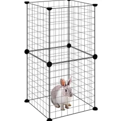 vidaXL Productos Para Mascotas-Jaula para mascotas de 8 paneles acero negro 35x35cm