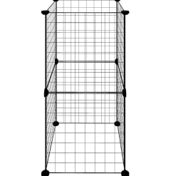 vidaXL Productos Para Mascotas-Jaula para mascotas de 8 paneles acero negro 35x35cm