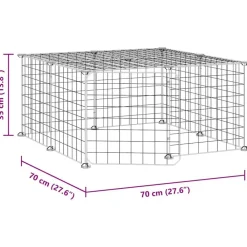 vidaXL Jaula para mascotas de 12 paneles puerta acero negro 35x35cm Hot
