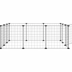 vidaXL Jaula para mascotas de 12 paneles con puerta de acero, color negro, 35 x 35 cm Sale
