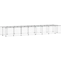 vidaXL Productos Para Mascotas-Jaula para mascotas de 36 paneles puerta acero negro 35x35 cm