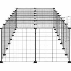 vidaXL Productos Para Mascotas-Jaula para mascotas de 36 paneles puerta acero negro 35x35 cm