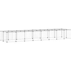 vidaXL Productos Para Mascotas-Jaula para mascotas de 36 paneles puerta acero negro 35x35 cm