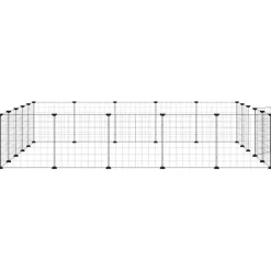 vidaXL Productos Para Mascotas-Jaula para mascotas de 20 paneles puerta acero negro 35x35 cm