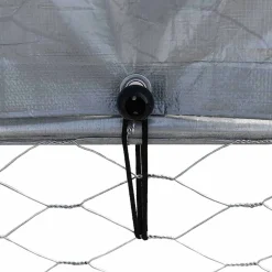 vidaXL Jaula para perros con techo y puerta acero galvanizado plateado Hot