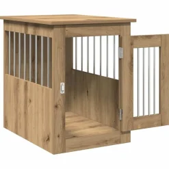 vidaXL Jaula para perros madera ingeniería roble artesanal 45x62x59cm Roble artisan