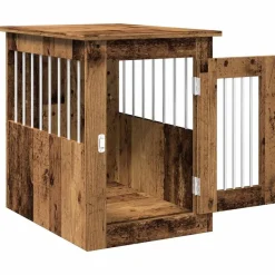 vidaXL Jaula para perros madera de ingeniería madera vieja 45x62x59 cm Madera antigua Outlet