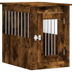 vidaXL Jaula para perros madera ingeniería 45x62x59 cm Roble ahumado Sale