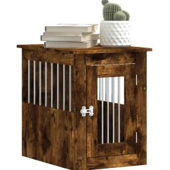 vidaXL Jaula para perros madera ingeniería 45x62x59 cm Roble ahumado Sale