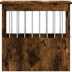 vidaXL Jaula para perros madera ingeniería 45x62x59 cm Roble ahumado Sale