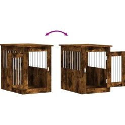 vidaXL Jaula para perros madera ingeniería 45x62x59 cm Roble ahumado Sale