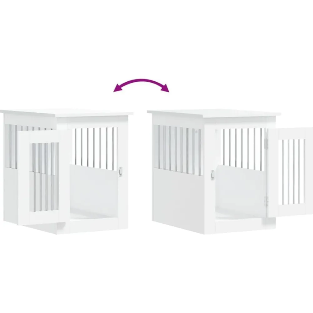 vidaXL Jaula para perros madera de ingeniería 45x62x59 cm Blanco Best