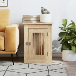 vidaXL Jaula para perros madera de ingeniería 45x62x59 cm Roble Sonoma