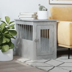 vidaXL Productos Para Mascotas-Jaula para perros madera ingeniería gris hormigón 45x62x59 cm