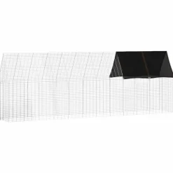 vidaXL Jaula para pollos 2 pcs Plateado 600 x 100 x 210 cm Hot