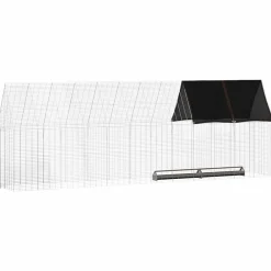 vidaXL Jaula para pollos 2 pcs Plateado 600 x 100 x 210 cm Hot