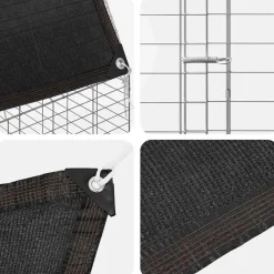 vidaXL Jaula para pollos 2 pcs Plateado 600 x 100 x 210 cm Hot