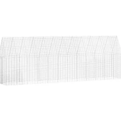 vidaXL Productos Para Mascotas-Jaula para pollos 2 pcs Plateado 600 x 100 x 210 cm