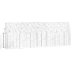 vidaXL Productos Para Mascotas-Jaula para pollos 2 pcs Plateado 600 x 100 x 210 cm