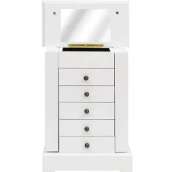 vidaXL Joyero con espejo de MDF 25x13,5x34 cm Sale
