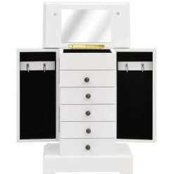 vidaXL Joyero con espejo de MDF 25x13,5x34 cm Sale