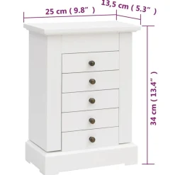 vidaXL Joyero con espejo de MDF 25x13,5x34 cm Sale