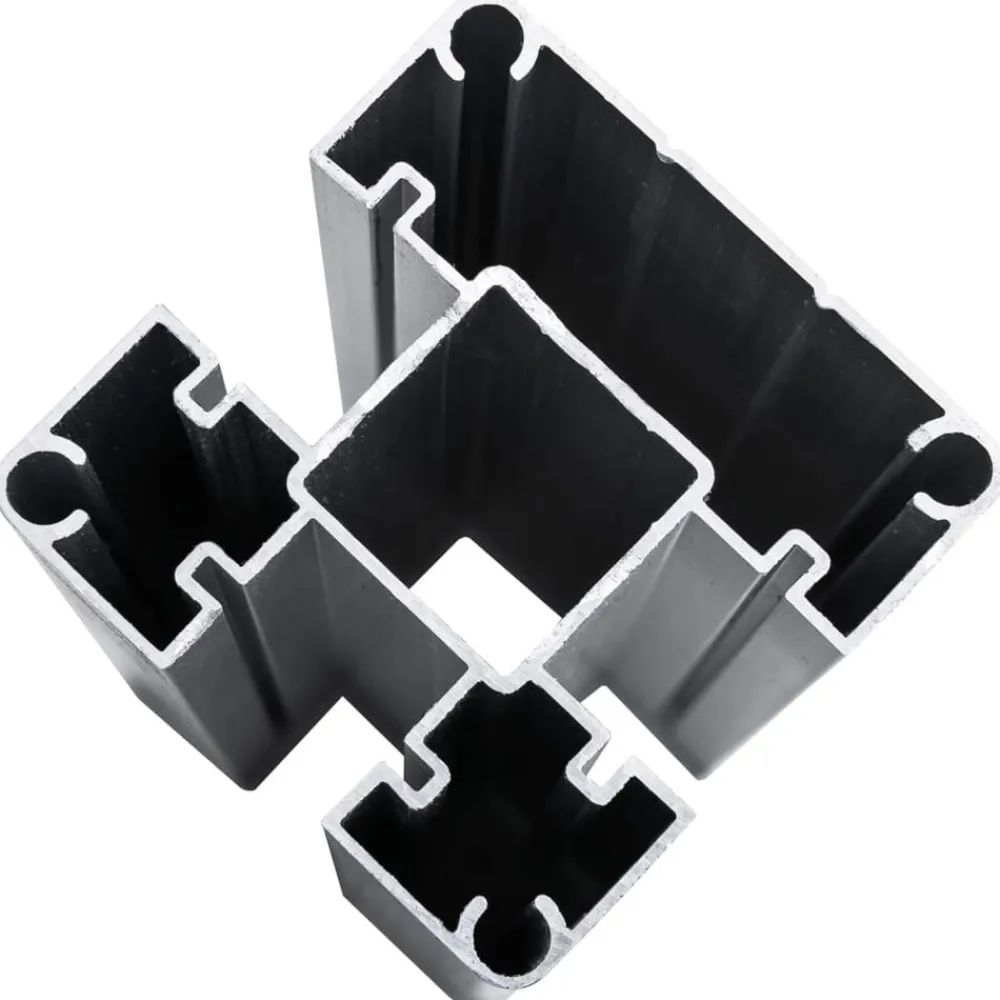 vidaXL JSet de paneles de valla WPC 965x(105-186) cm Negro