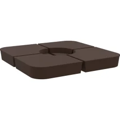 vidaXL Jardín-Juego bases de sombrilla 4 uds para parasol cruzado PP 100 kg