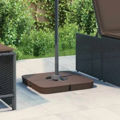 vidaXL Jardín-Juego bases de sombrilla 4 uds para parasol cruzado PP 100 kg