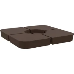 vidaXL Jardín-Juego bases de sombrilla 4 uds para parasol cruzado PP 100 kg