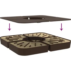 vidaXL Jardín-Juego bases de sombrilla 4 uds para parasol cruzado PP 100 kg