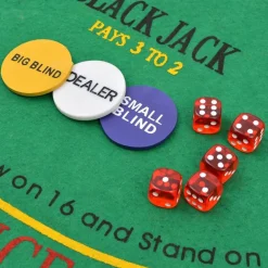 vidaXL Juegos-Juego combinado póker/blackjack con 600 fichas láser aluminio