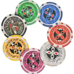 vidaXL Juegos-Juego combinado póker/blackjack con 600 fichas láser aluminio