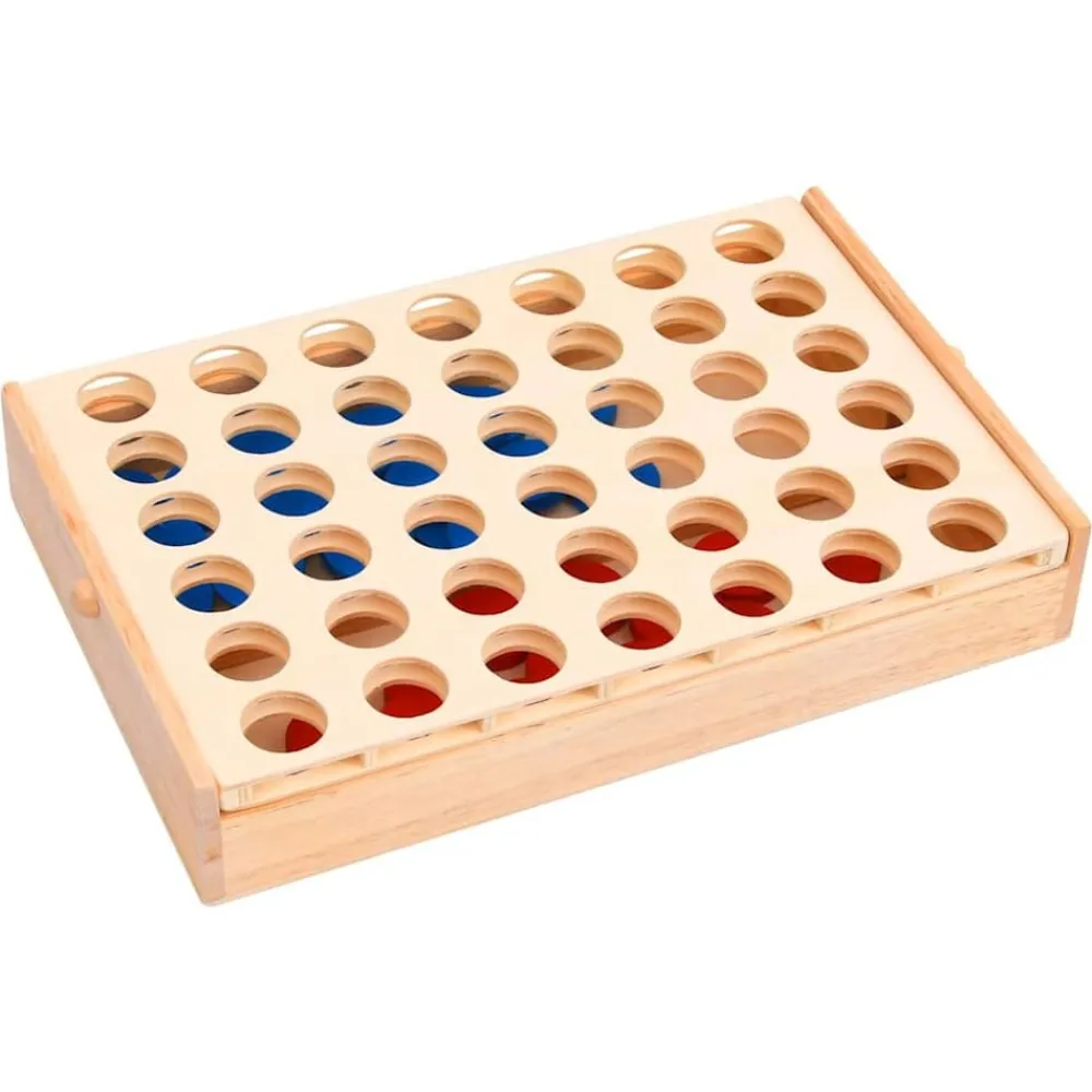 vidaXL Juegos-Juego de 4 en raya madera macizo 24x15x4 cm