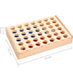 vidaXL Juegos-Juego de 4 en raya madera macizo 24x15x4 cm