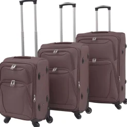 vidaXL Maletas Y Bolsos De Viaje-Juego de 3 maletas blandas color
