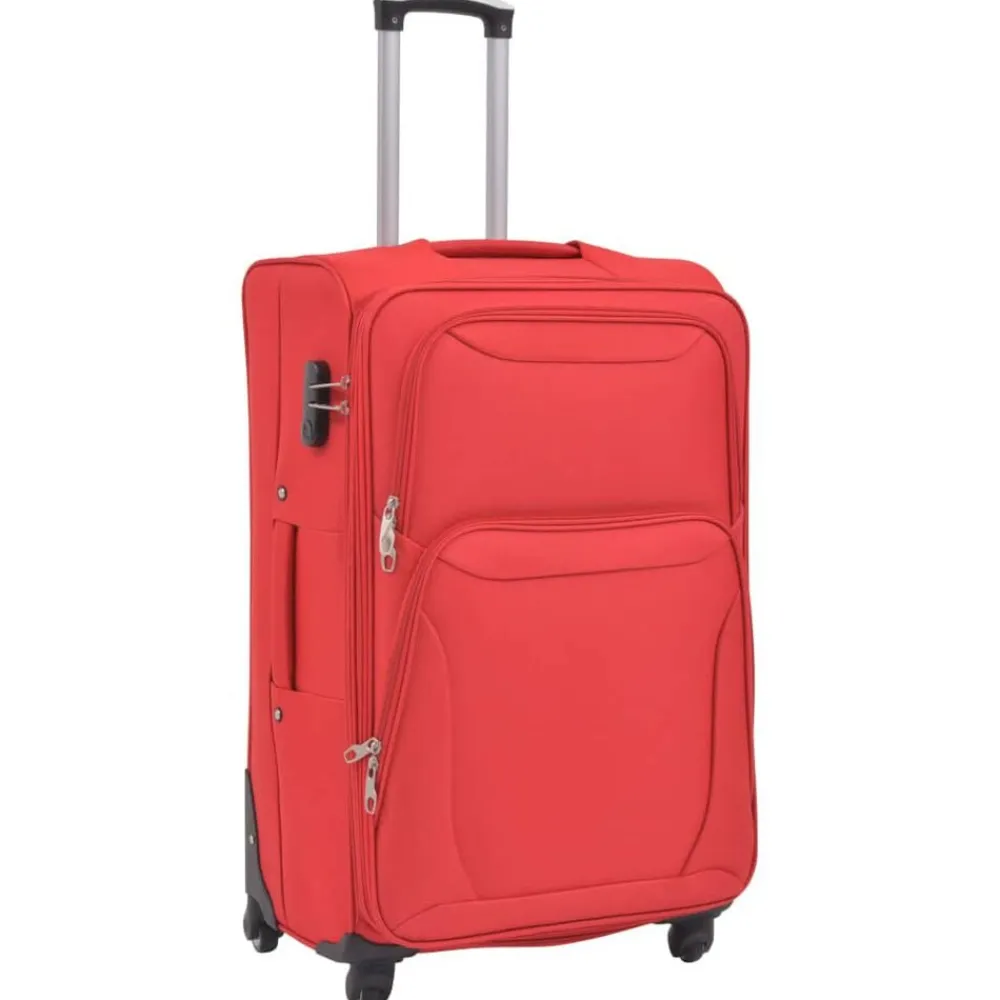 vidaXL Juego de 3 maletas blandas rojas Rojo Discount