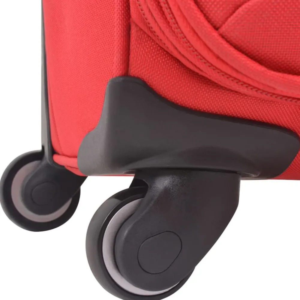 vidaXL Juego de 3 maletas blandas rojas Rojo Discount